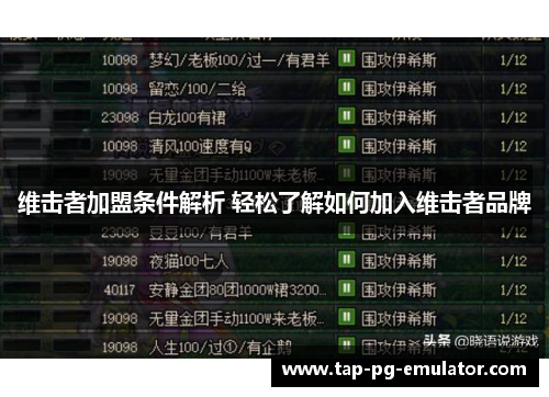 维击者加盟条件解析 轻松了解如何加入维击者品牌